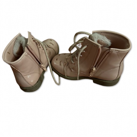 Girls Super Cute Pink Combat Boots size 11 - Picture 2 of 3